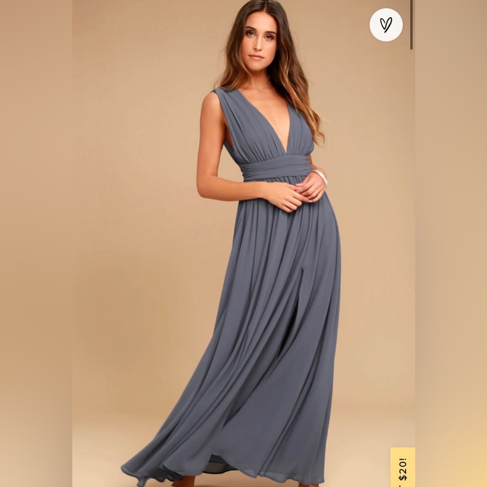 Lulus Heavenly Hues Denim Blue Maxi Dress